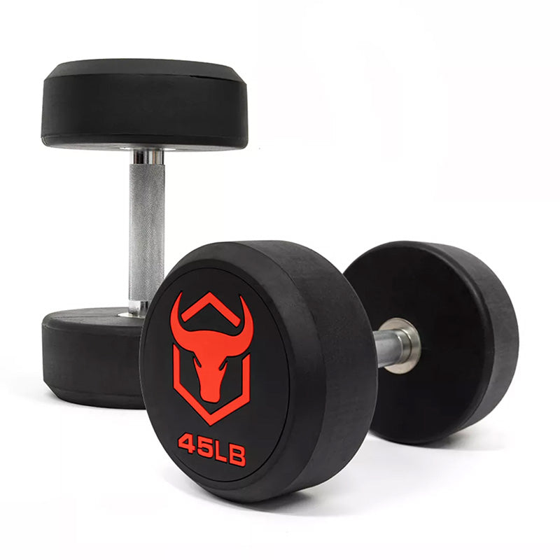 Iron Bull | Commercial Rubber Dumbbells - XTC Fitness - Exercise Equipment Superstore - Canada - Rubber Coated Round