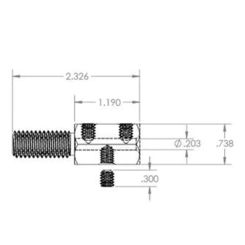 XTC Gear | Shaft Cable Connecter with 3 set Screws - 1/2" Bolt / 13 Thread - For Cables up to 3/16" - XTC Fitness - Exercise Equipment Superstore - Canada - Aircraft Cable