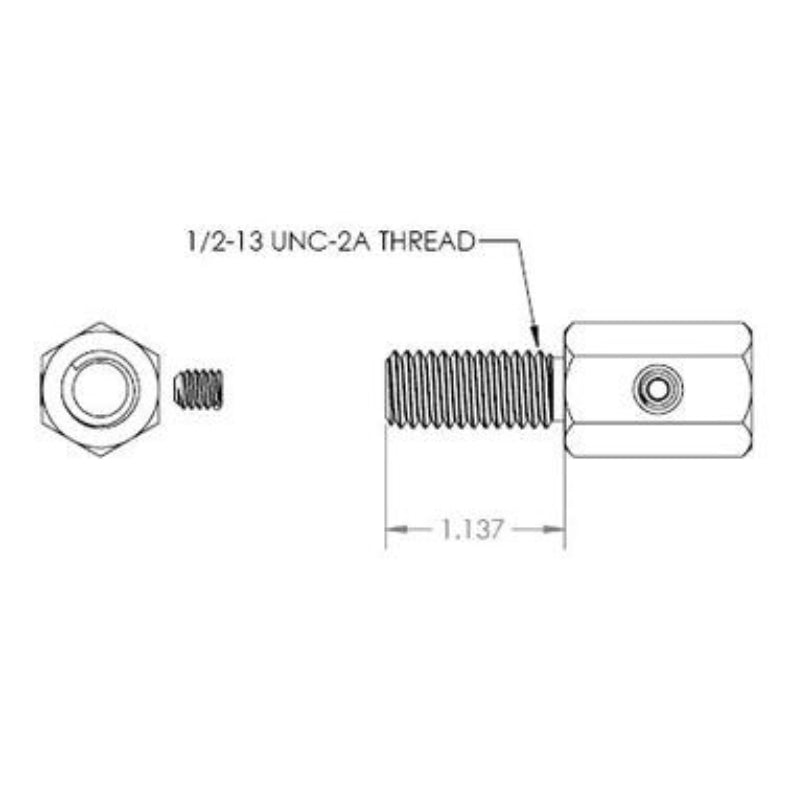XTC Gear | Shaft Cable Connecter with 3 set Screws - 1/2" Bolt / 13 Thread - For Cables up to 3/16" - XTC Fitness - Exercise Equipment Superstore - Canada - Aircraft Cable
