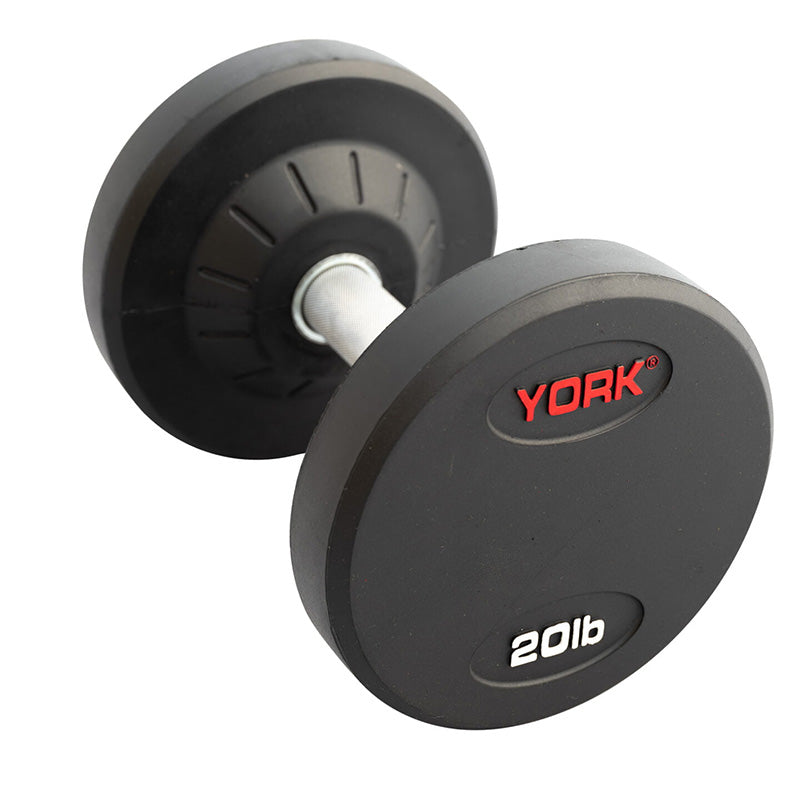 York Barbell | Dumbbells - Medial Grip Rubber Coated Pro Style - XTC Fitness - Exercise Equipment Superstore - Canada - Rubber Coated Round