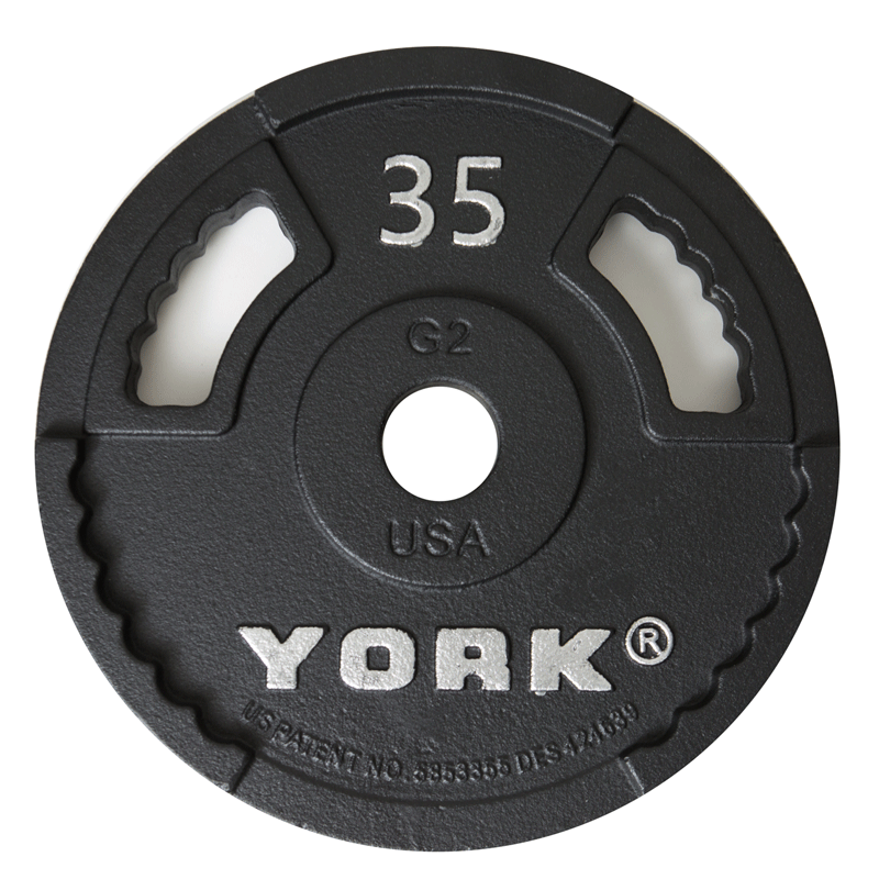 York Barbell | Olympic Plates - G-2 - XTC Fitness - Exercise Equipment Superstore - Canada - Cast Iron Olympic Plates