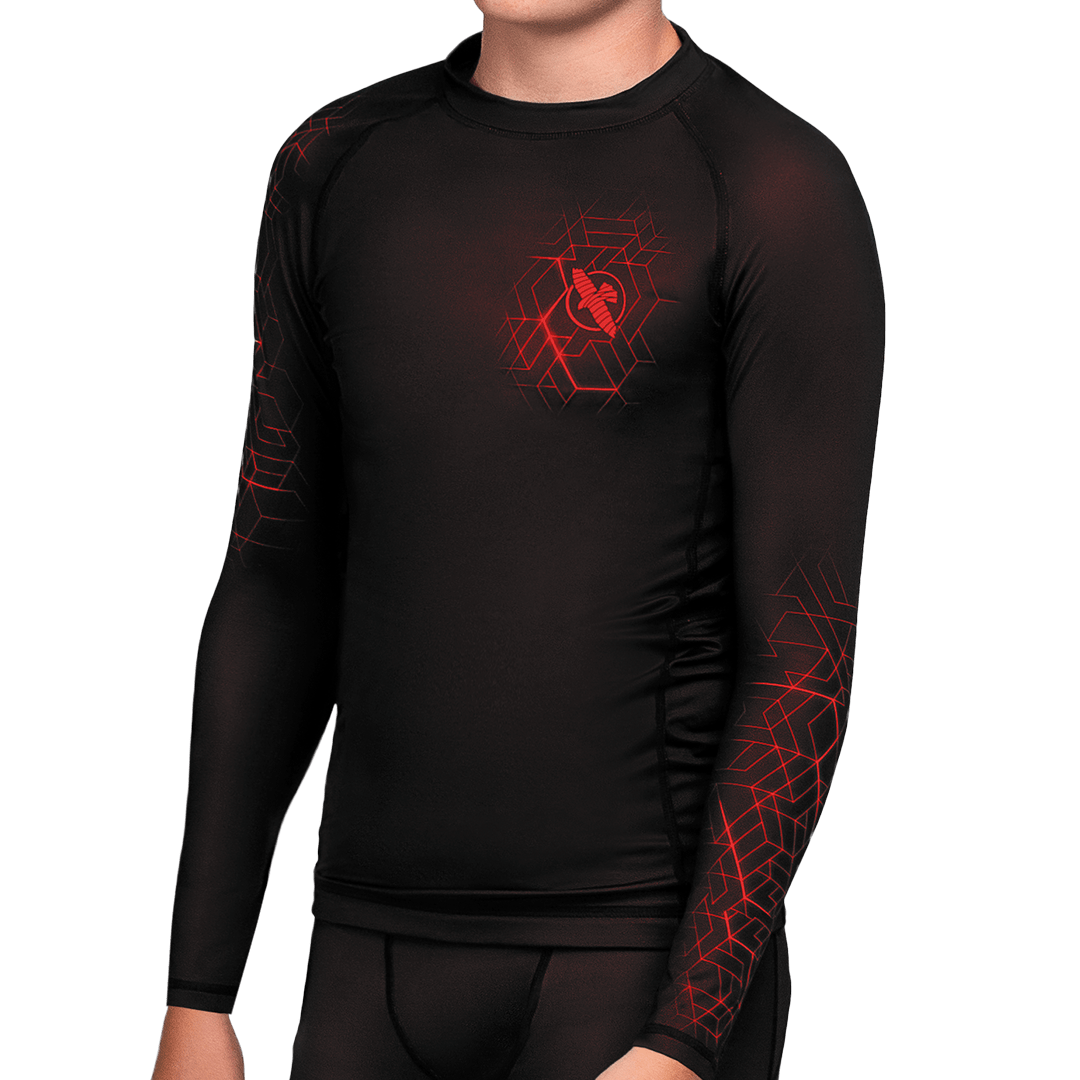 Hayabusa | Geo Long Sleeve Rash Guard - Youth - XTC Fitness - Exercise Equipment Superstore - Canada - Rash Guard