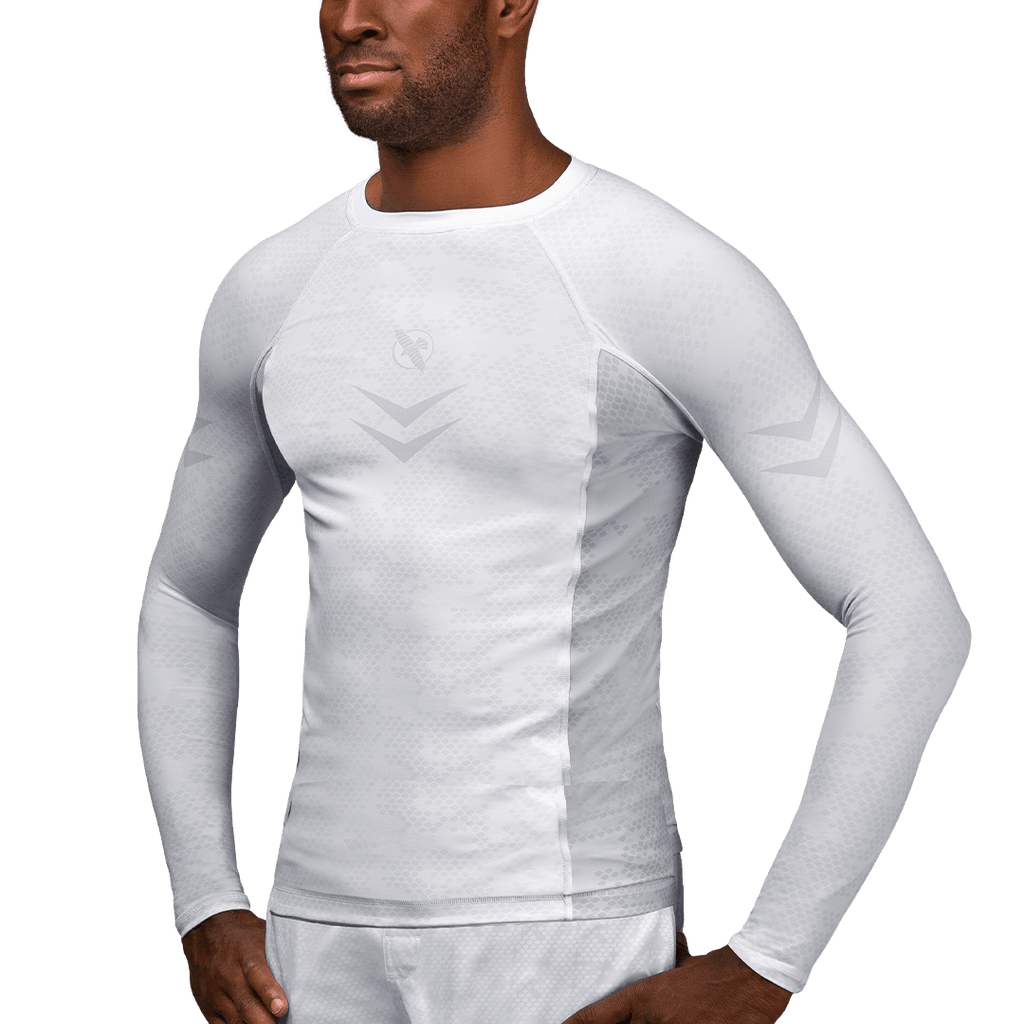 Hayabusa Ranked Long Sleeve Rash Guard Canada White Small
