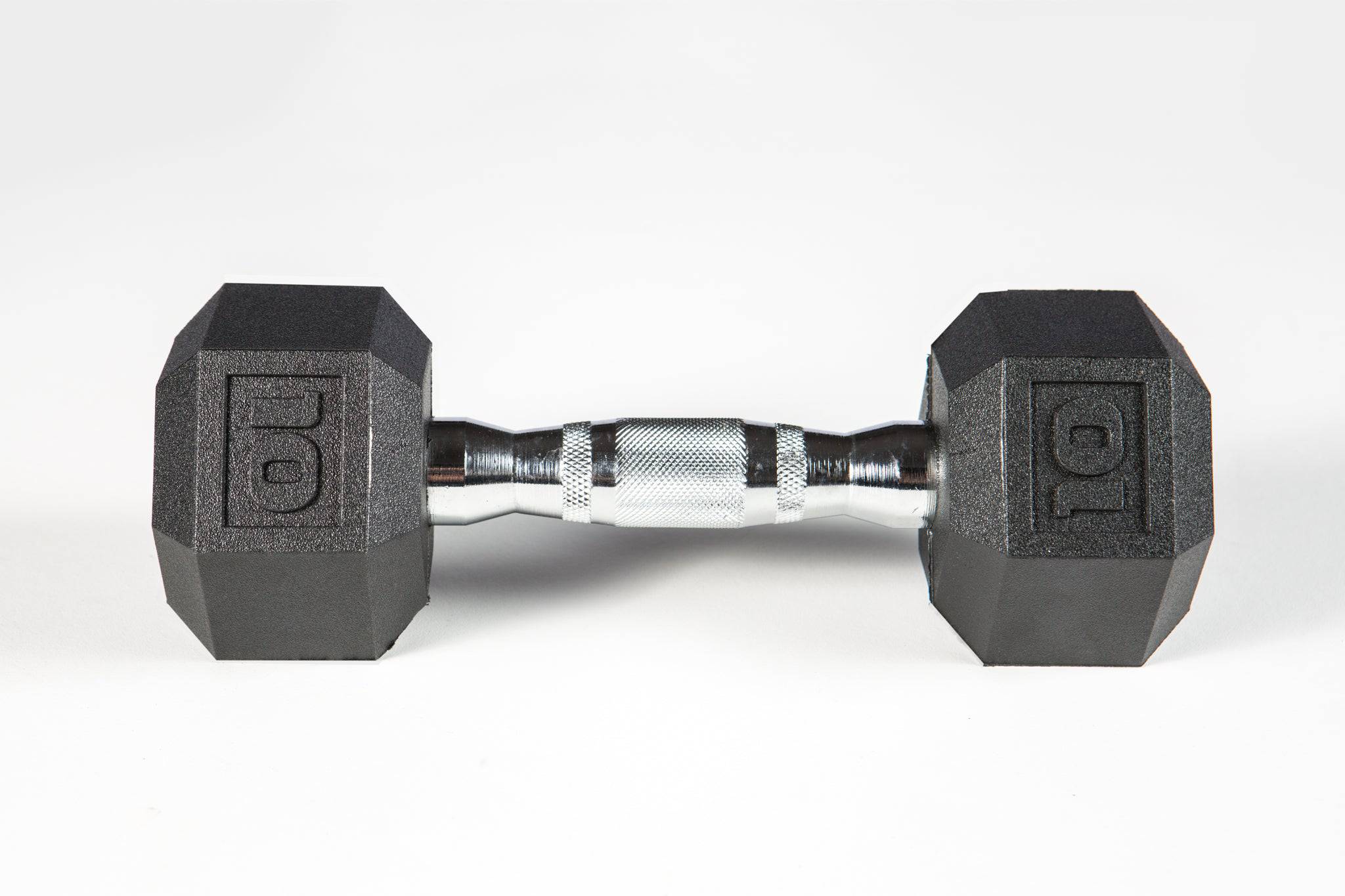 York Barbell | Dumbbell - Premium Poly Hex w/Chrome Ergo Handle - XTC Fitness - Exercise Equipment Superstore - Canada - PVC Coated Hex