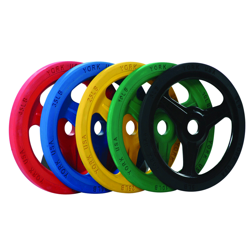 York Barbell | Bumper Grip Plates - Color - XTC Fitness - Exercise Equipment Superstore - Canada - Training Bumper Plates