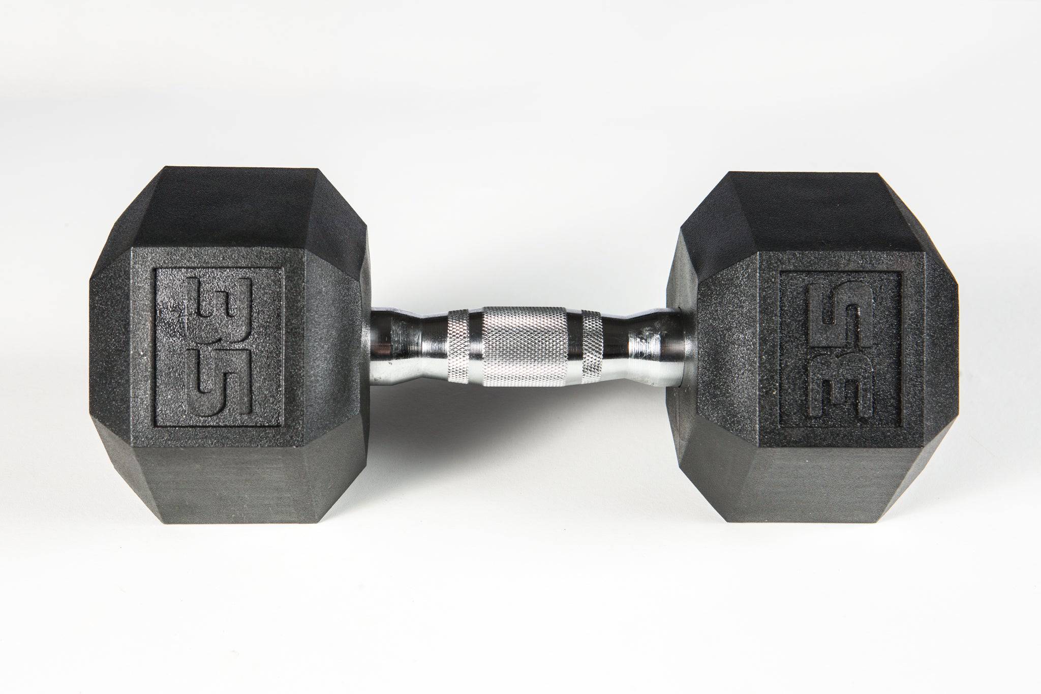 York Barbell | Dumbbell - Premium Poly Hex w/Chrome Ergo Handle - XTC Fitness - Exercise Equipment Superstore - Canada - PVC Coated Hex