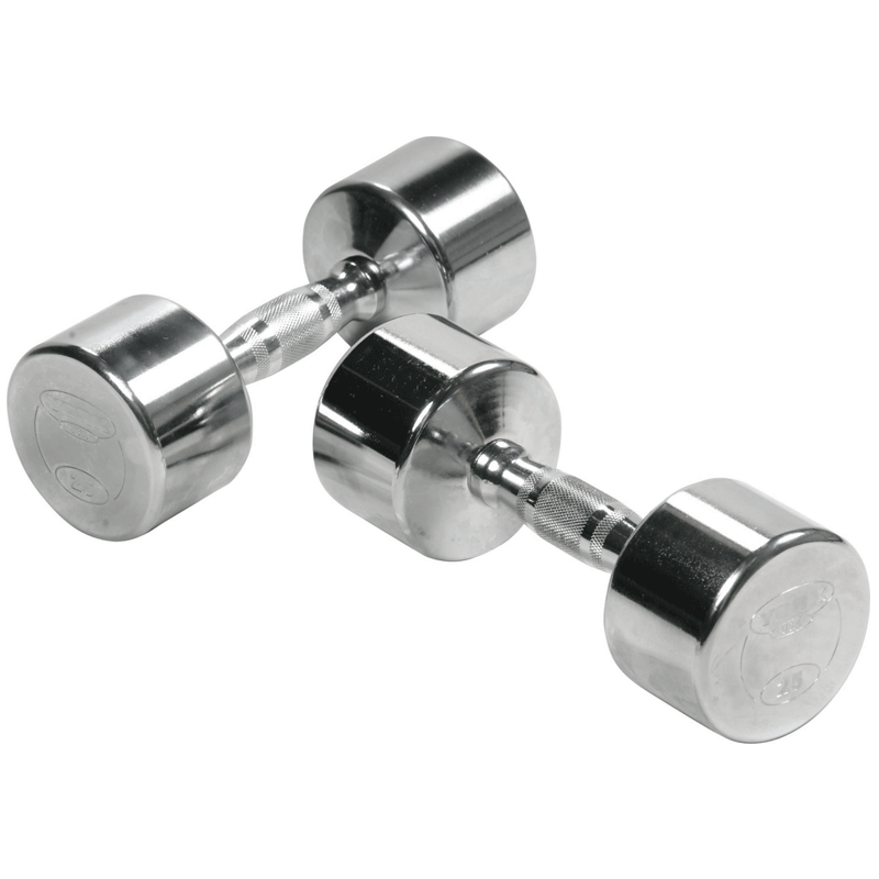 York Barbell | Dumbbells - Solid Steel Chrome Plated - XTC Fitness - Exercise Equipment Superstore - Canada - Chrome Plated Round