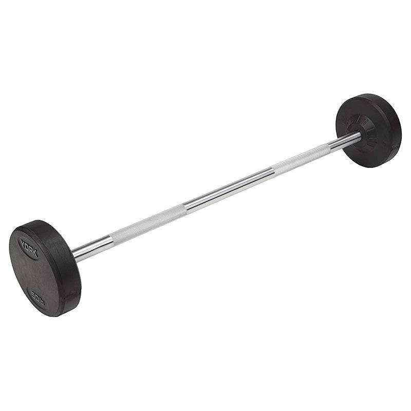60 Lb Straight Rubber Fixed Barbell York Barbell Fixed Pro