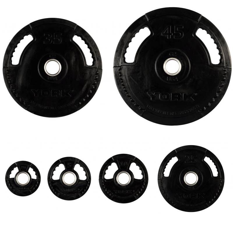 York Barbell | Olympic Plates - G2 Thin Line - Rubber Coated - XTC Fitness - Exercise Equipment Superstore - Canada - Rubber Coated Olympic Plates