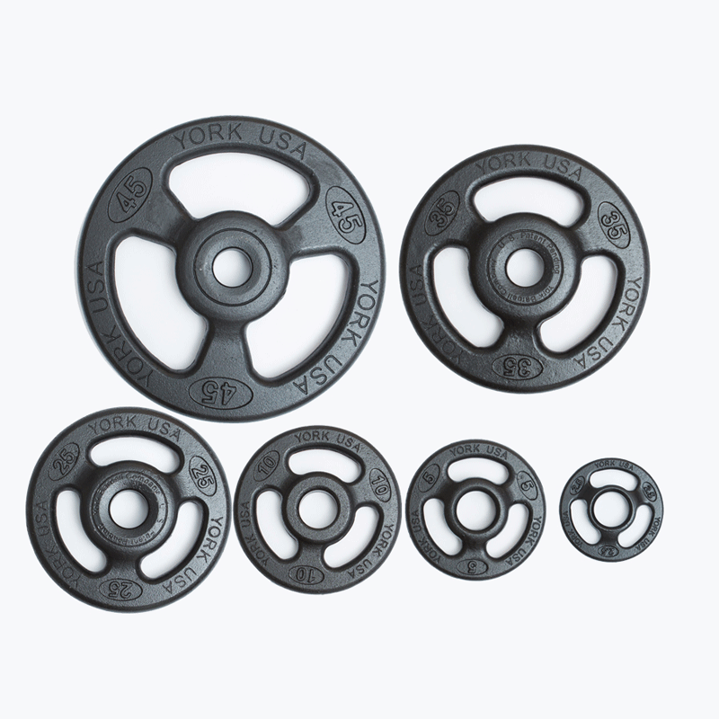 York Barbell | Olympic Plates - ISO-Grip Composite Steel - XTC Fitness - Exercise Equipment Superstore - Canada - Cast Iron Olympic Plates