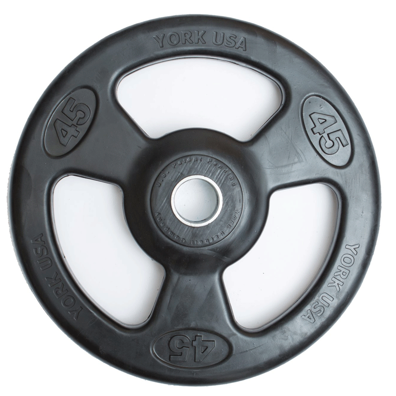 York Barbell | Olympic Plates - ISO-Grip Rubber Encased - XTC Fitness - Exercise Equipment Superstore - Canada - Rubber Coated Olympic Plates