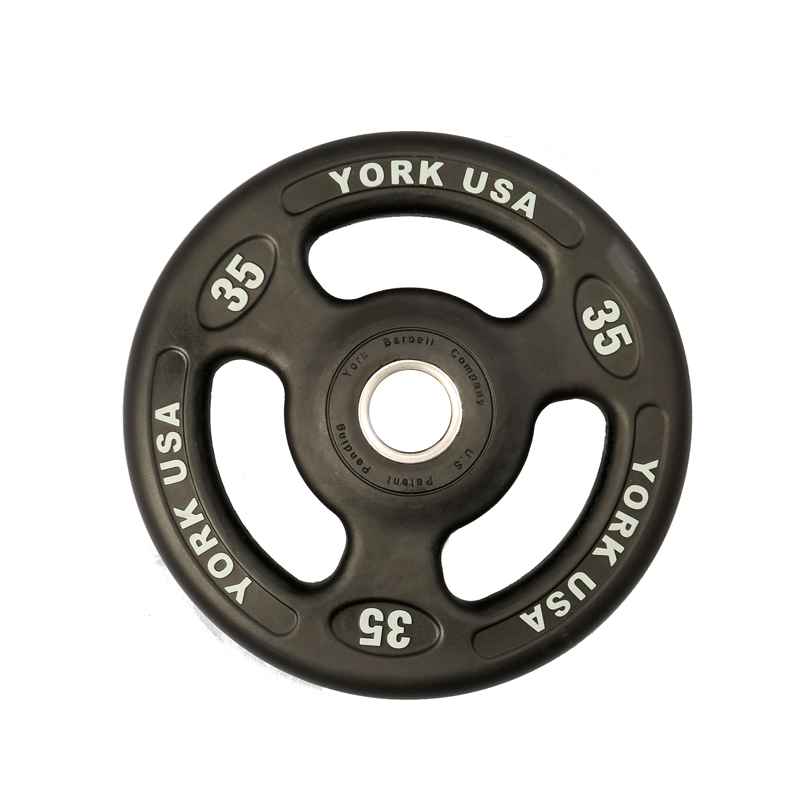York Barbell | Olympic Plates - ISO-Grip Urethane Encased - XTC Fitness - Exercise Equipment Superstore - Canada - Urethane Coated Olympic Plates