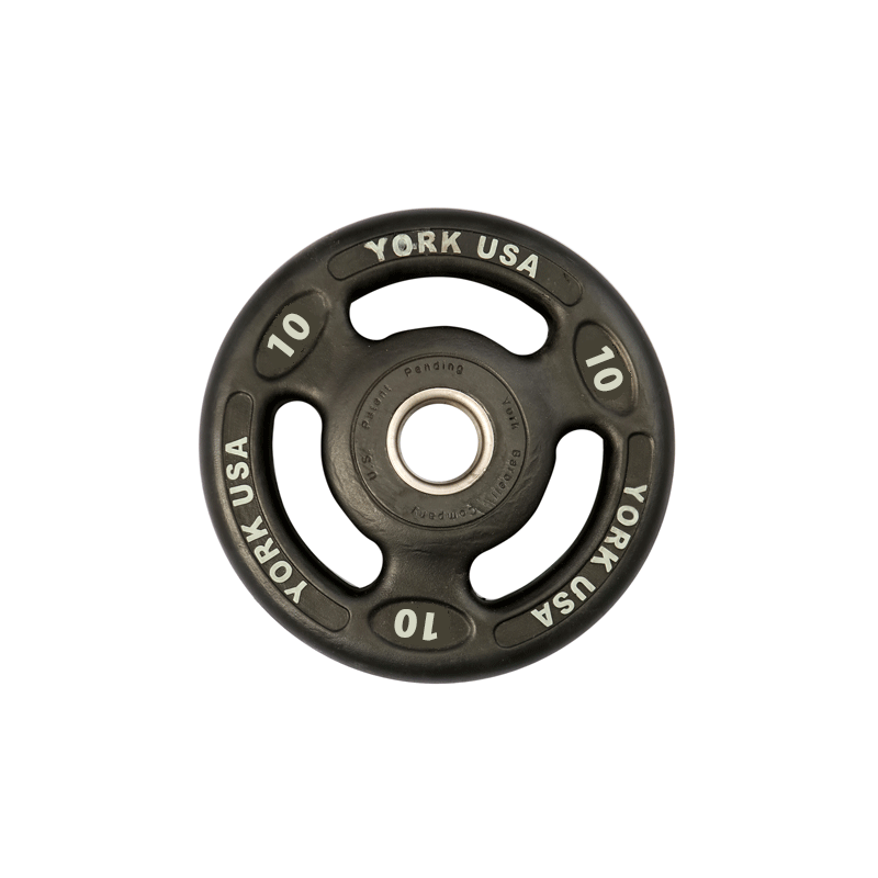 York Barbell | Olympic Plates - ISO-Grip Urethane Encased - XTC Fitness - Exercise Equipment Superstore - Canada - Urethane Coated Olympic Plates