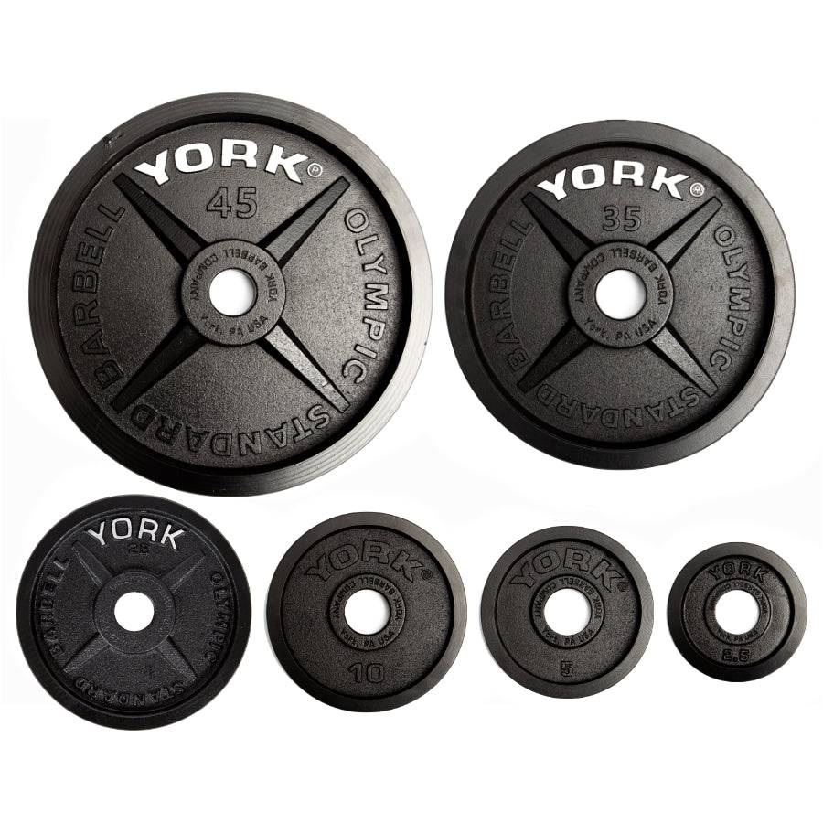 York Barbell | Olympic Plates - "Legacy" Precision Milled - XTC Fitness - Exercise Equipment Superstore - Canada - Calibrated Steel Plates