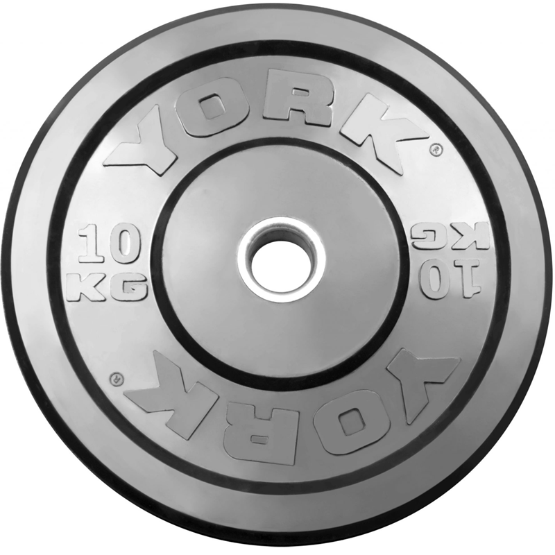 York Barbell | Solid Rubber Training Bumper Plates - Black - Kilos - XTC Fitness - Exercise Equipment Superstore - Canada - Training Bumper Plates