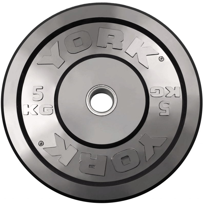 York Barbell | Solid Rubber Training Bumper Plates - Black - Kilos - XTC Fitness - Exercise Equipment Superstore - Canada - Training Bumper Plates