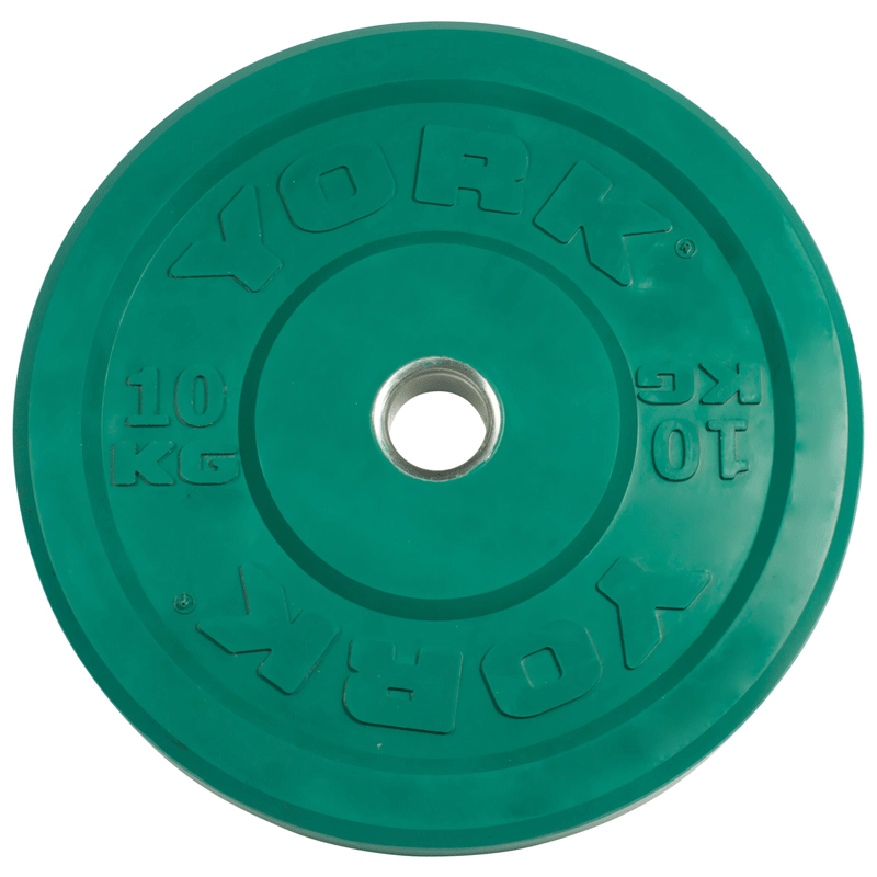 York Barbell | Solid Rubber Training Bumper Plates - Color - Kilos - XTC Fitness - Exercise Equipment Superstore - Canada - Training Bumper Plates