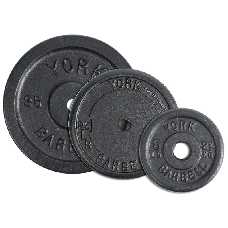 York Barbell | Standard Contour Plates - 1" - XTC Fitness - Exercise Equipment Superstore - Canada - Cast Iron 1" Plates