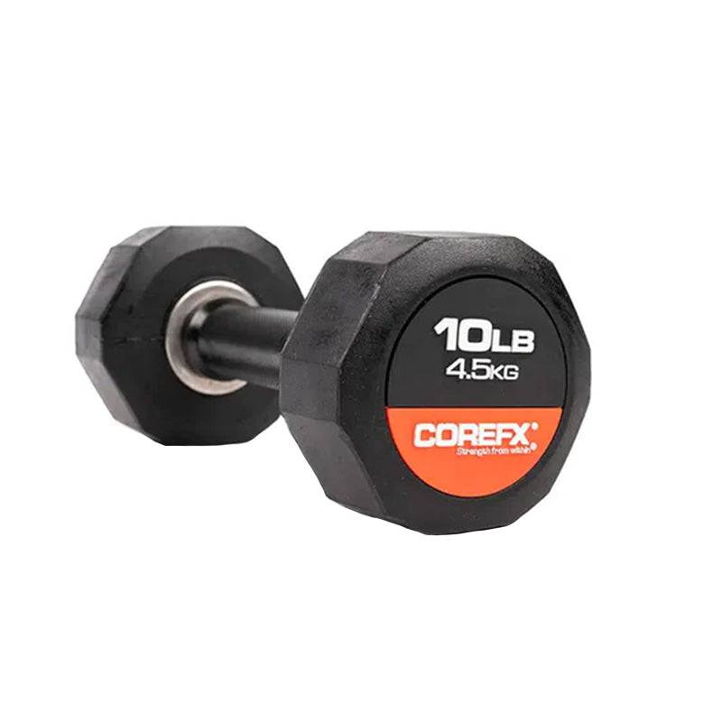 COREFX  | 12 Edge Rubber Dumbbell - XTC Fitness - Exercise Equipment Superstore - Canada - Rubber Coated Hex