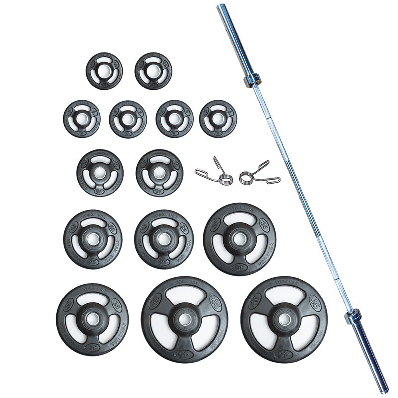 York Barbell | Olympic Plates - ISO-Grip Rubber Encased - XTC Fitness - Exercise Equipment Superstore - Canada - Rubber Coated Olympic Plates