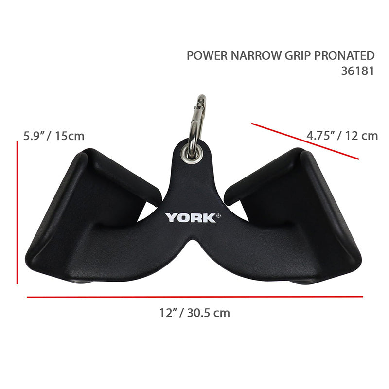 York Barbell | Power Narrow Grip - Pronated Cable Attachment - 12"