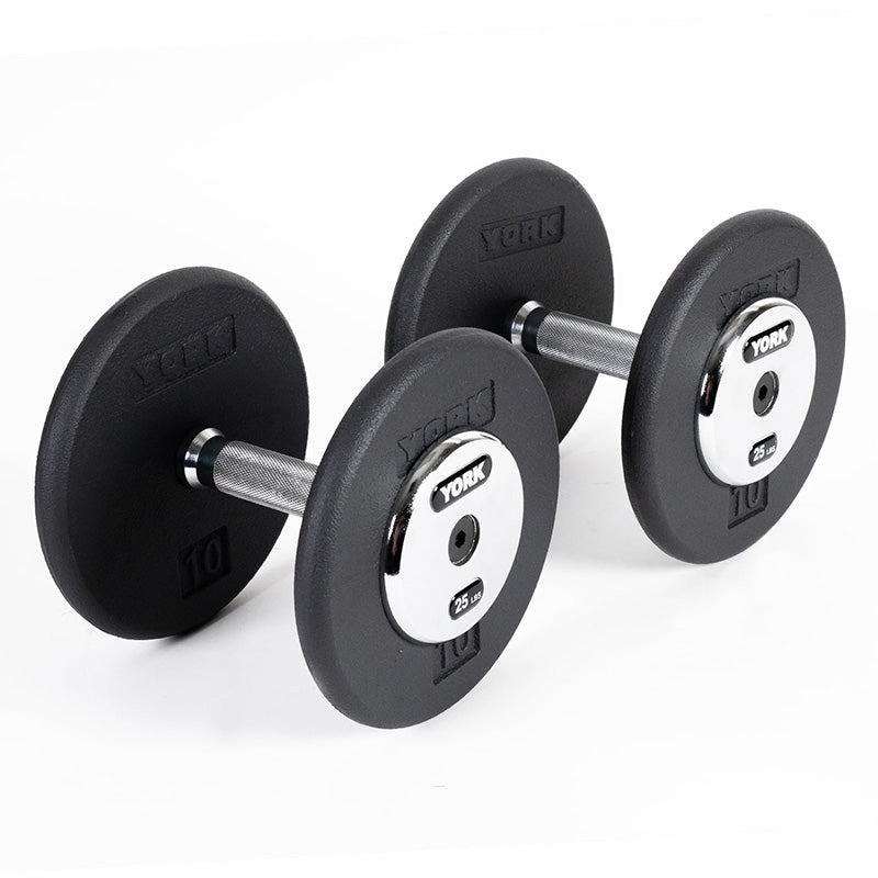 York Barbell | Dumbbells - SDH w/ Chrome End Plates (Pair)