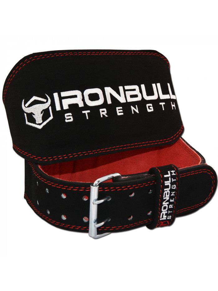 Iron Bull | Padded Weight Lifting Belt - 6" - Black/Red - XTC Fitness - Exercise Equipment Superstore - Canada - Leather Weightlifting Belt