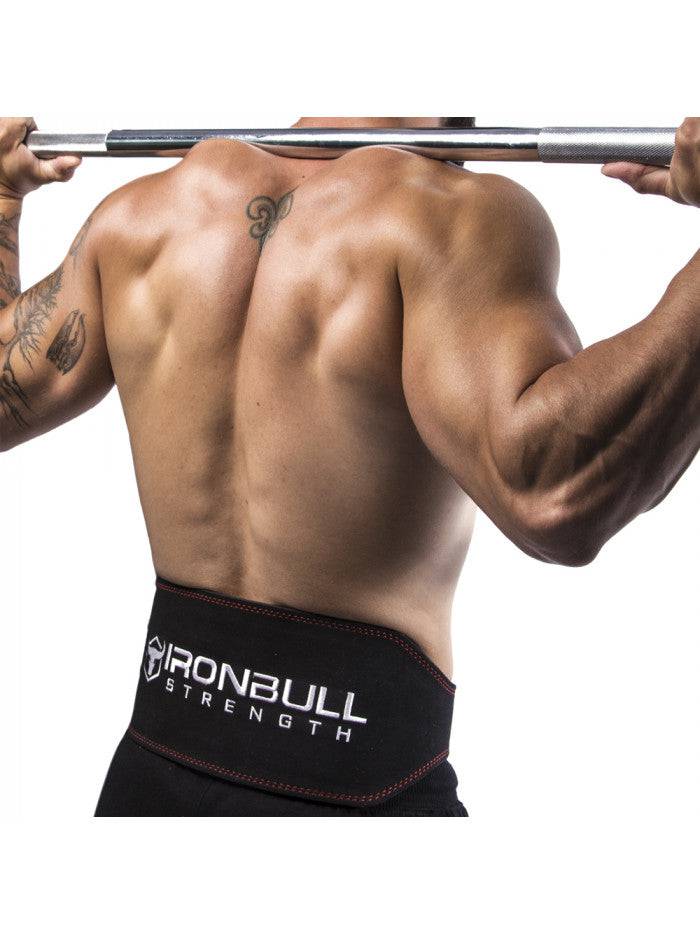 Iron Bull | Padded Weight Lifting Belt - 6" - Black/Red - XTC Fitness - Exercise Equipment Superstore - Canada - Leather Weightlifting Belt