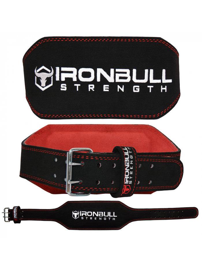 Iron Bull | Padded Weight Lifting Belt - 6" - Black/Red - XTC Fitness - Exercise Equipment Superstore - Canada - Leather Weightlifting Belt