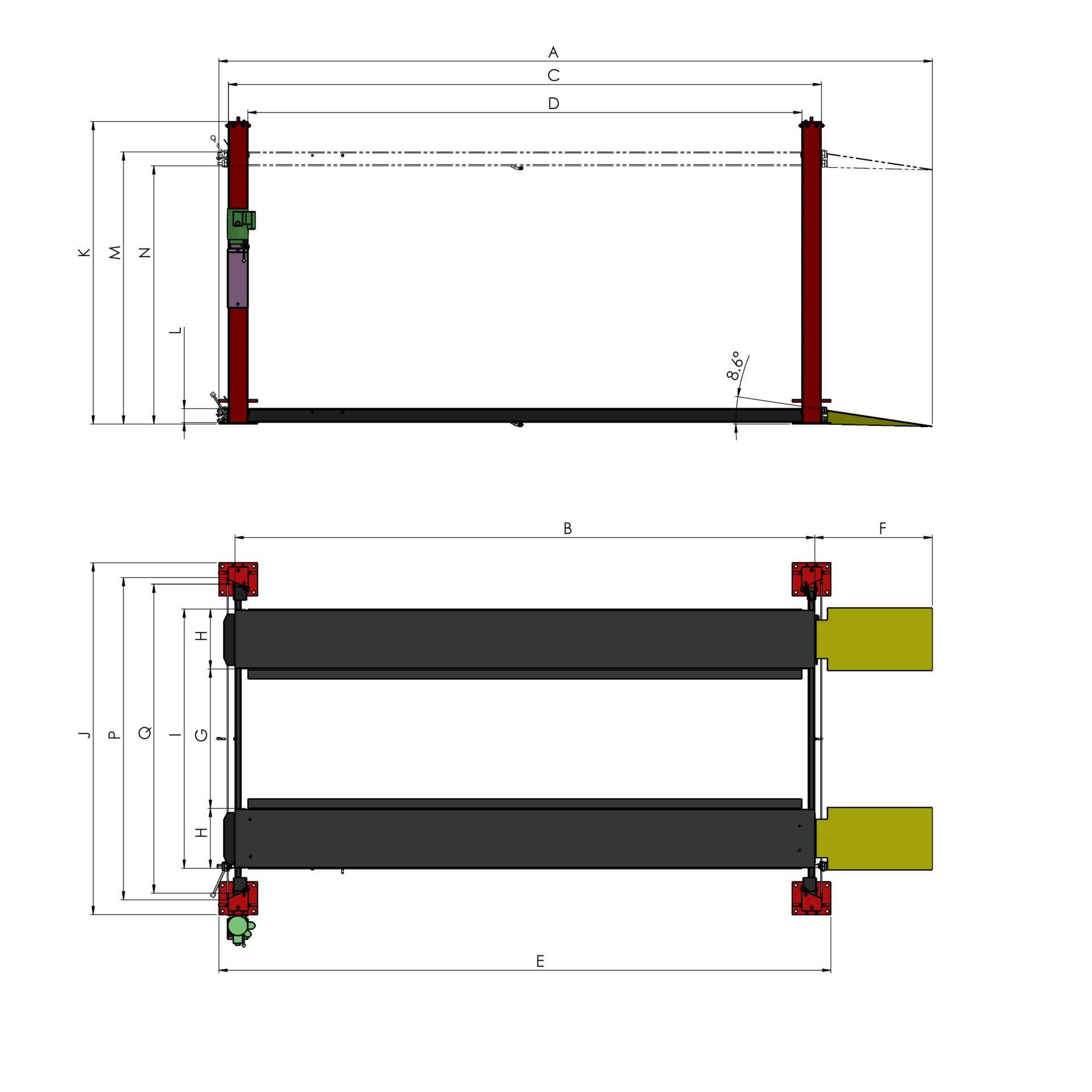 LSS | Quatro Stacker Standard — Four-Post Lift 8,000 LB. (3.6T) - XTC Fitness - Exercise Equipment Superstore - Canada - 4 Post Lift