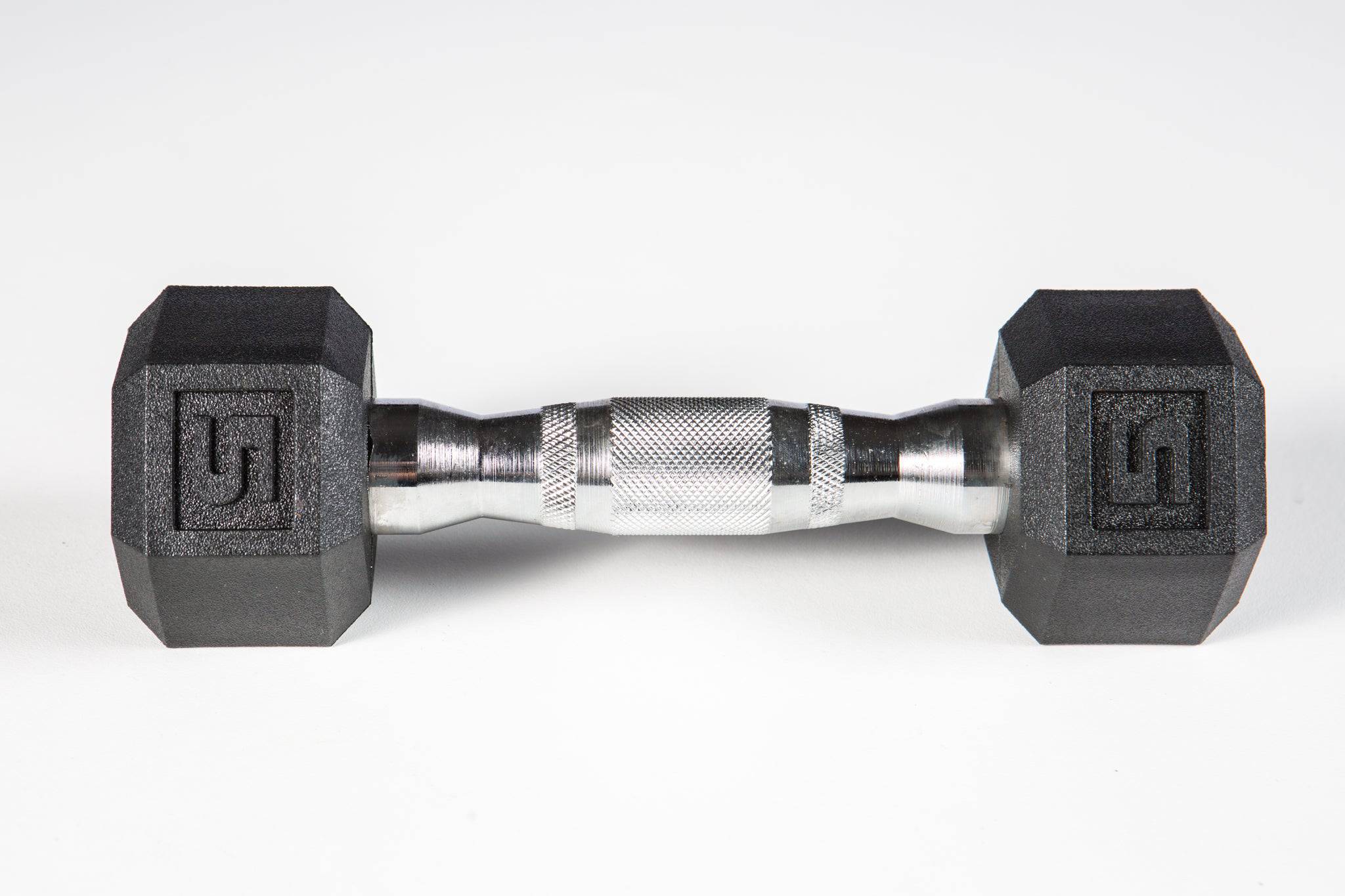York Barbell | Dumbbell - Premium Poly Hex w/Chrome Ergo Handle - XTC Fitness - Exercise Equipment Superstore - Canada - PVC Coated Hex