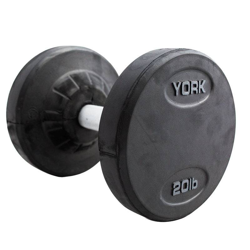York Barbell | Dumbbells - Medial Grip Rubber Coated Pro Style - XTC Fitness - Exercise Equipment Superstore - Canada - Rubber Coated Round