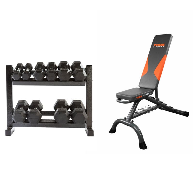 York Barbell | Starter Bench and Dumbbell Set - XTC Fitness - Exercise Equipment Superstore - Canada - Adjustable Bench FI