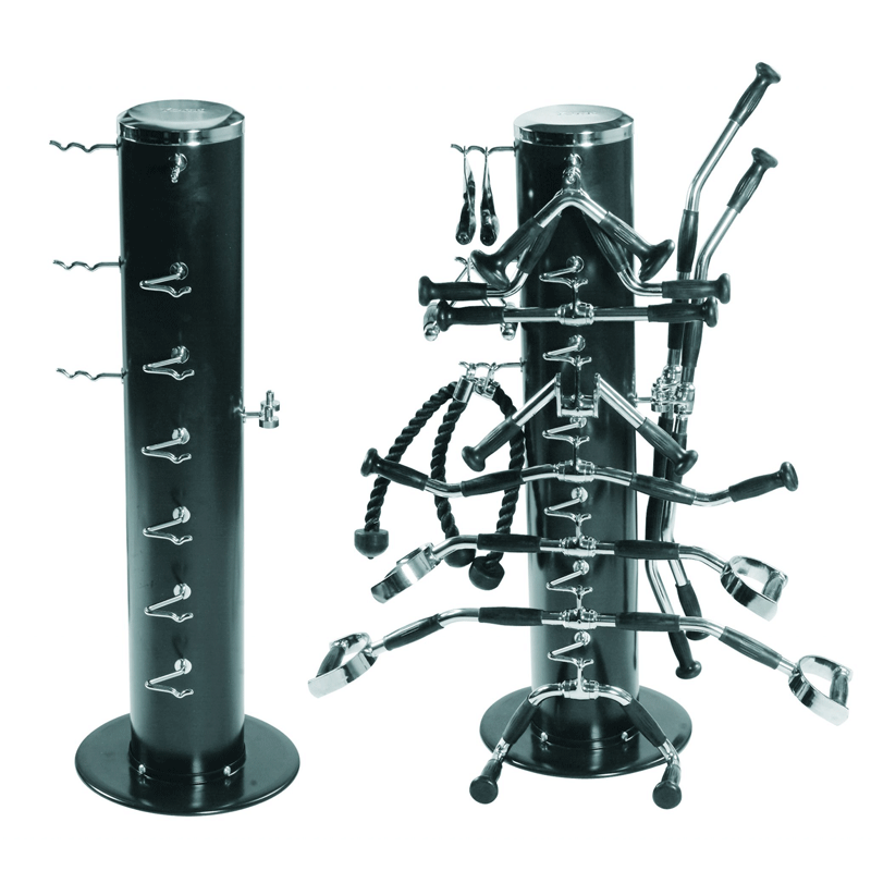 York Barbell | Vertical Machine Bar Rack + 15pc Attachment Set