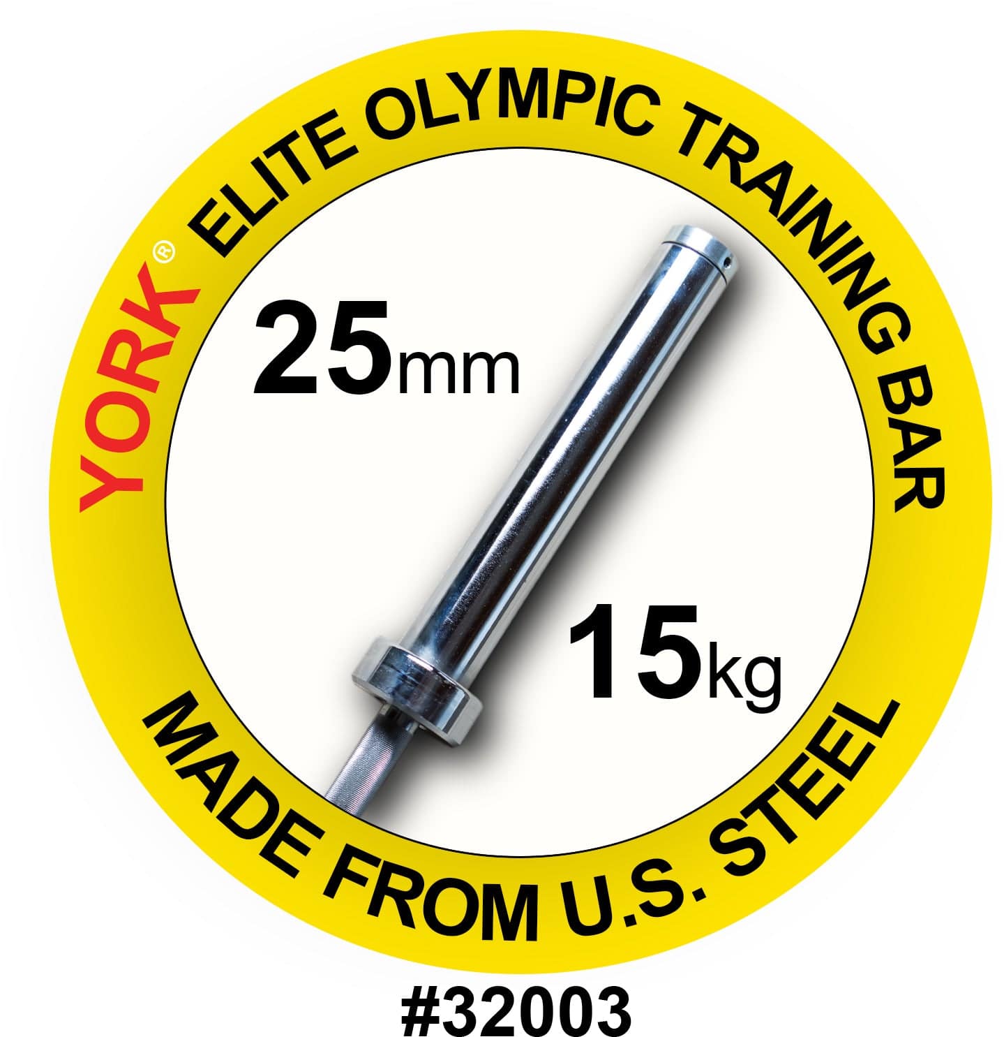 York Barbell | Women's Elite Training Bar - 25mm - XTC Fitness - Exercise Equipment Superstore - Canada - Olympic Lifting Barbell